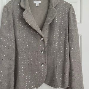 Charter Club Silver Sparkly Dress Jacket - L